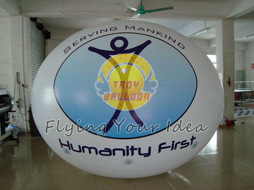 O balão oval gigante com logotipo imprimiu para eventos desportivos, balões à terra infláveis