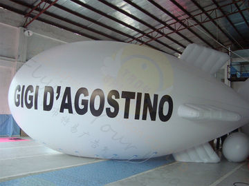 Impressão protegida UV elástica branca inflável enorme do balão de ar do zepelim