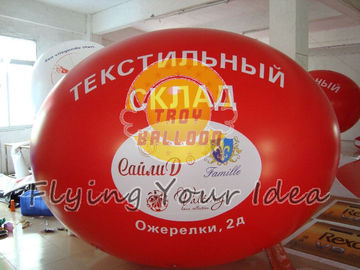Balão oval da propaganda inflável vermelha grande com impressão digital completa para eventos desportivos